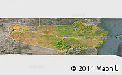 Satellite Panoramic Map of Rufiji, semi-desaturated