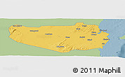 Savanna Style Panoramic Map of Rufiji, single color outside