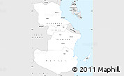 Silver Style Simple Map of Pwani