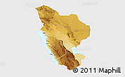 Physical 3D Map of Rukwa, single color outside