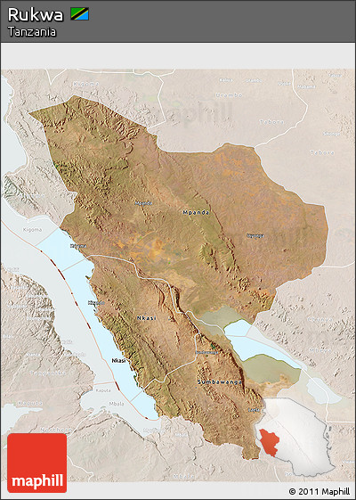 Satellite 3D Map of Rukwa, lighten