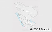 Silver Style 3D Map of Rukwa, single color outside