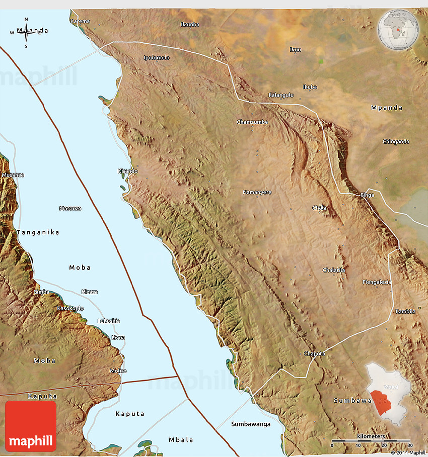 Satellite 3D Map of Nkasi