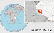 Gray Location Map of Nkasi, highlighted country