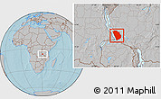 Gray Location Map of Nkasi, hill shading