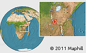 Satellite Location Map of Nkasi, within the entire country