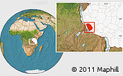 Satellite Location Map of Nkasi, highlighted country