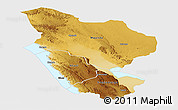 Physical Panoramic Map of Rukwa, single color outside