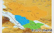 Political Panoramic Map of Rukwa, physical outside