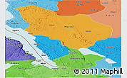 Political Panoramic Map of Rukwa, political shades outside