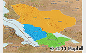 Political Panoramic Map of Rukwa, satellite outside