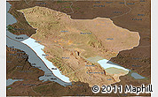 Satellite Panoramic Map of Rukwa, darken