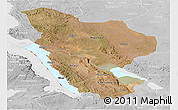 Satellite Panoramic Map of Rukwa, lighten, desaturated