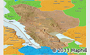 Satellite Panoramic Map of Rukwa, political outside