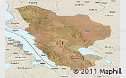 Satellite Panoramic Map of Rukwa, shaded relief outside