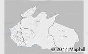 Gray 3D Map of Ruvuma, single color outside