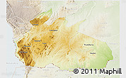 Physical 3D Map of Ruvuma, lighten