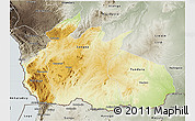 Physical 3D Map of Ruvuma, semi-desaturated