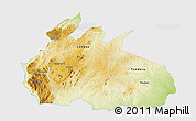 Physical 3D Map of Ruvuma, single color outside