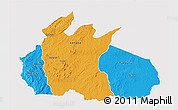 Political 3D Map of Ruvuma, single color outside