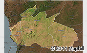 Satellite 3D Map of Ruvuma, darken