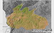 Satellite 3D Map of Ruvuma, desaturated