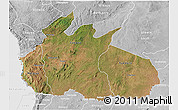 Satellite 3D Map of Ruvuma, lighten, desaturated
