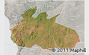 Satellite 3D Map of Ruvuma, lighten, semi-desaturated