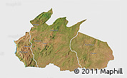 Satellite 3D Map of Ruvuma, single color outside
