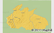 Savanna Style 3D Map of Ruvuma, single color outside