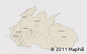 Shaded Relief 3D Map of Ruvuma, cropped outside