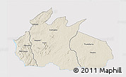 Shaded Relief 3D Map of Ruvuma, single color outside