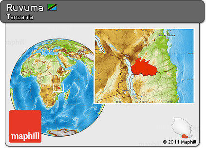 Physical Location Map of Ruvuma