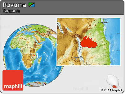 Physical Location Map of Ruvuma