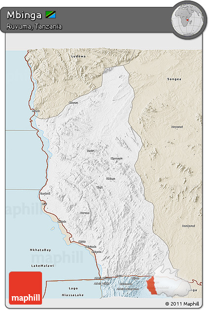 Classic Style 3D Map of Mbinga