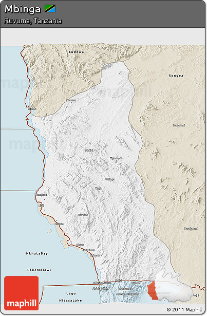 Classic Style 3D Map of Mbinga