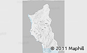 Gray 3D Map of Mbinga, single color outside