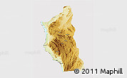 Physical 3D Map of Mbinga, cropped outside