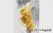 Physical 3D Map of Mbinga, desaturated
