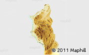 Physical 3D Map of Mbinga, single color outside