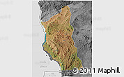 Satellite 3D Map of Mbinga, desaturated