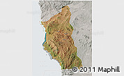 Satellite 3D Map of Mbinga, lighten, semi-desaturated