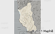 Shaded Relief 3D Map of Mbinga, darken, semi-desaturated