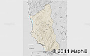 Shaded Relief 3D Map of Mbinga, desaturated