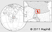 Blank Location Map of Mbinga, highlighted country