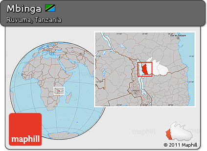 Gray Location Map of Mbinga, highlighted parent region