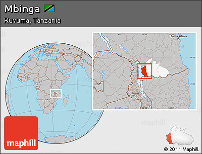 Gray Location Map of Mbinga, highlighted parent region