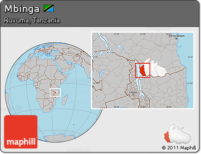 Gray Location Map of Mbinga, highlighted parent region