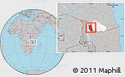 Gray Location Map of Mbinga, highlighted parent region