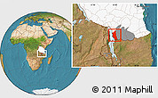 Satellite Location Map of Mbinga, highlighted country, highlighted parent region